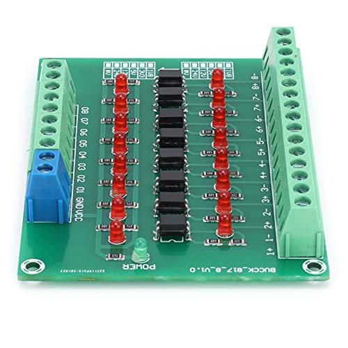Модул за оптичка изолација, фреквенција на преклопување од 20kHz 12V до 3.3V 8 канален канал Optocoupler PLC конвертор на сигналот Оптокулер Изолационен