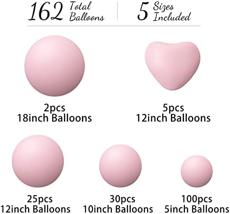 Розови балони 162 компјутери Виолетова забава латекс балони Гарланд лак комплет 5/10/12/18 инчи макарон розови балони среќен роденден
