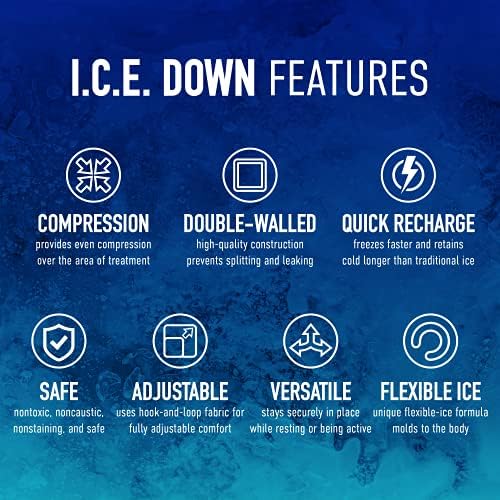 Ice Down Xlong еднократно неопрено ледено пакување завиткан со пакет со мраз, компресија и ладна терапија за болка во грбот, 8,5