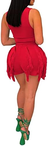 Аро Лора женски обични 2 парчиња облеки без ракави на врвот на резервоарот и сет шорцеви за реси