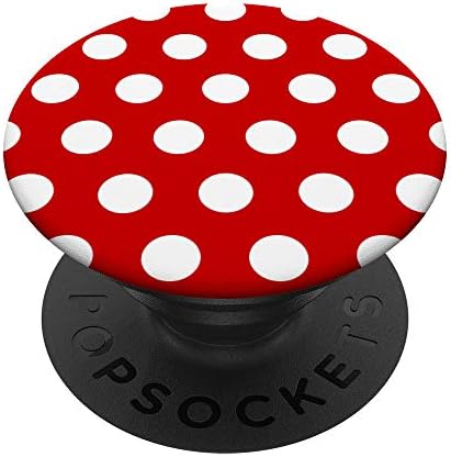 Црвена и бела полко -точка шема, круг мода црвена полска точка PopSockets Swappable PopGrip