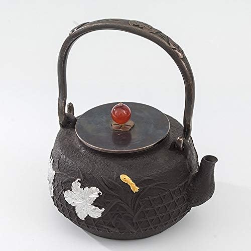 Ironелезен чај котел од железо чај од чај од слива цвет орхидеја бамбус хризантема шема железо чајник јапонски стил чај сад чајни чајни, пибми,