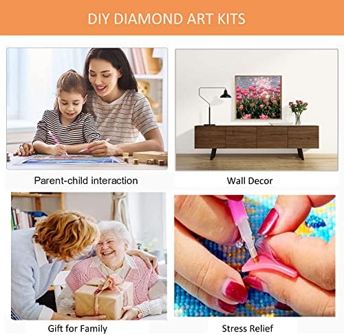 Whitelotous Tiger 5d Diamond Compate Kits For Adults Kids Kit Diamond Diamond Saftion Chit за почетници зачудувачки дијамантски сликарство целосна