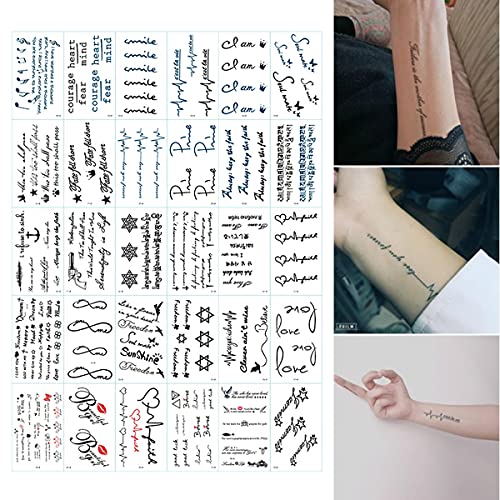 30 Привремени тетоважи текстуална линија шема налепници за тело рачен врат зглоб уметничка декорација за деца возрасни мажи и жени