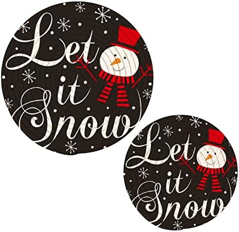 Умерико Божиќни држачи за тенџери за снежници поставени 2 парчиња, постери за кујнски декор, чиста памучна нишка ткаат