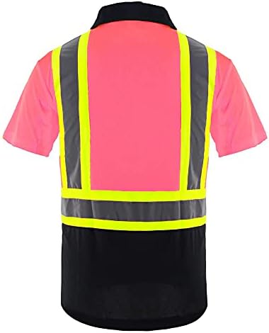Безбедносни полови кошули на LovepoSnty за мажи ANSI класа 2 безбедносна кошула црна дно рефлексивна кошула за мажи