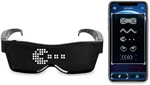 ОЧИЛА ПРЕДВОДЕНА ОЧИЛА ЗА Партии -  LED Bluetooth Очила За Фестивали-Кул Очила За Прикажување На Кориснички Трепка Пораки &засилувач; Анимации