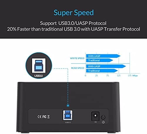 Chunyu Случај SATA НА USB 3.0 Хард Диск Докинг Станица 5Gbps Супер Брзина за 2.5 / 3.5 SSD HDD СО 12v Адаптер За Напојување