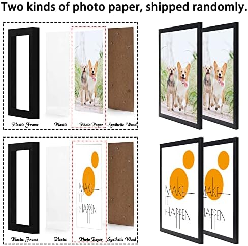 Icariery Black 9x12 Shight Frame Set од 2, високи транспарентни рамки за слики за 9 x 12 Canvas колаж, сертификат за постери за