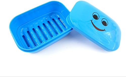 Siyaful пластика со капакот за одводнување сапун кутија преносен искривен сапун кутија бонбони бои запечатува сапун сапун сина боја