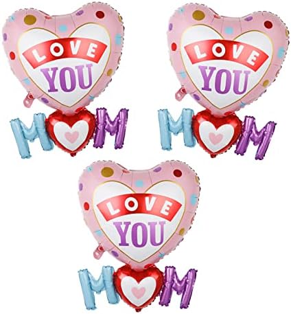 Балони за забави на мајката AVMBC, те сакам мамо срце балони со фолија, среќен декорација на балони за ден на мајката за украси за