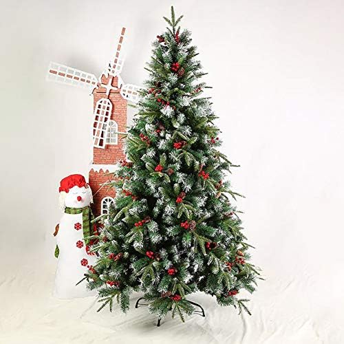 DLPY вештачка новогодишна елка со снег 6,8ft Premium Unlit Snow Flowed Hinged Classic Tree со метална штанд за одмор Декорација на