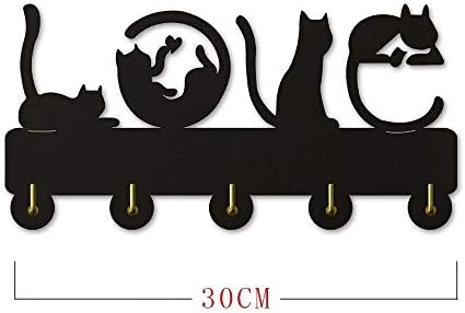 Wykdd мачки loveубовен знак дизајн украс декор wallидни куки клучеви закачалка облечена кука кука бања за куки за пешкир