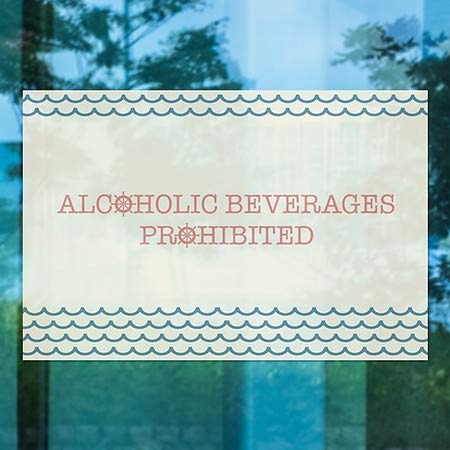 CGSignLab | Забранети Алкохолни Пијалоци-Наутички Бран Држење На Прозорецот | 27x18