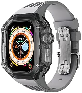 Адара Транспарентен Мод Комплет Случај За Apple Watch 49mm Гумен Спортски Бенд За Iwatch Серија Ултра 8 Силиконски Часовник Ремен