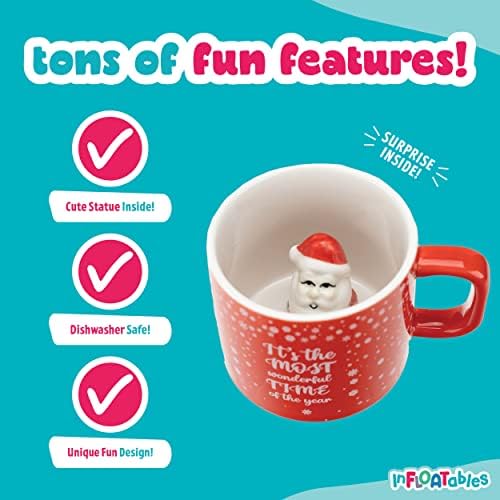 Инфлоетиби за Божиќни чаши за снежни производи - 3Д слатки чаши за жени - Подарок за деца - Зимски подароци - Симпатична чаша од кригла - симпатична