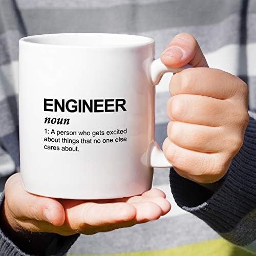 Смешна кригла Retreez - Дефиниција за инженер се возбудува 11 мл керамички кафе -чаши - смешен, сарказам, саркастичен, мотивациски,