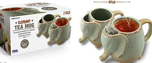 Зелен слон керамички чај чај 15oz прави одличен подарок