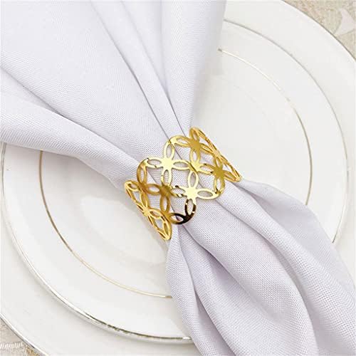 Renslat 10 парчиња хотел метална шуплива салфетка крпа тока салфетка прстен прстен, кинески прстен за салфетка (боја: злато, големина