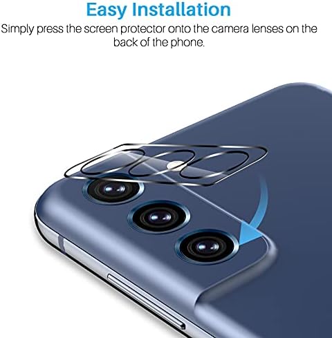 LK [5-во-1] 2 пакувања Samsung Galaxy S21 Fe Fecle Precator и 2 заштитник на леќи со пакет со рамка за усогласување S21 Fe, 9H калено стакло,