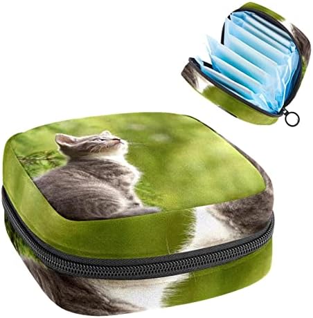 Санитарна торба за складирање на салфетки, торба за период, торба за тампон, торба за шминка, шема на шума од животинска мачка