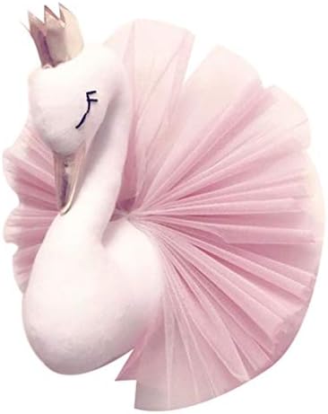 Garneck 3D Wallид што виси декорација Симпатична круна фустан Лебед wallидна уметност налепница кука за расадник девојки девојки соба