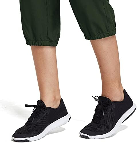 Baleенски лесен џогер за пешачење со лесен џогер, кој работи на капри панталони Брзо суво upf 50+ џебови од патент