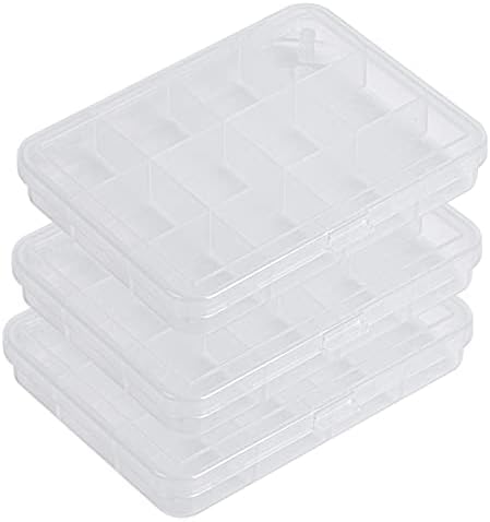GOTURE 3 парчиња за риболов кутии Организатори Мала пластична чиста водоотпорна контејнери за складирање случаи со 12 оддели за комплет за додатоци