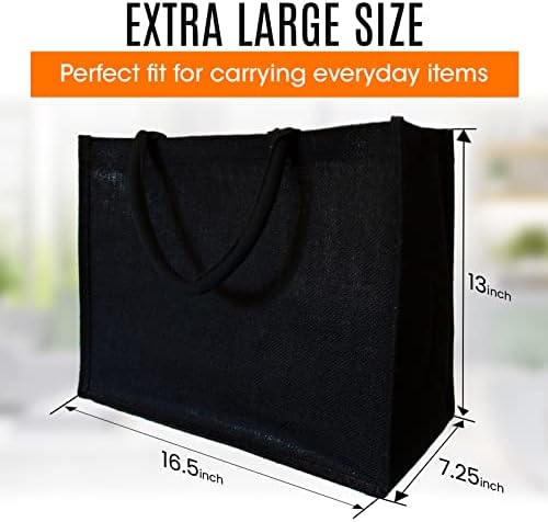 Карбонгрин 5 Пакет Х-Големи Празни Црни Лопатки За Повеќекратна Употреба Торби Од Јута Од Јута