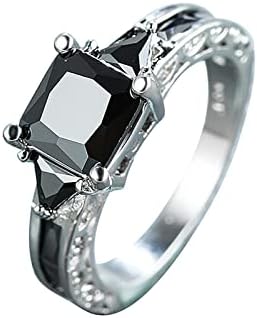 Жени модни прстени девојки трендовски црн циркон прстен дами накит прсти прсти западно едноставен симпатичен ангажиран прстен гроздобер