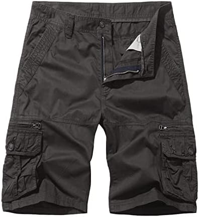Dudubaby Mens Брзи суви шорцеви летни шорцеви кои се обични исправни панталони со повеќе џебни панталони