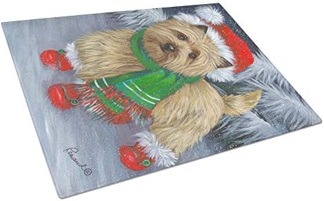 Богатствата На каролина PPP3058LCB Cairn Terrier Божиќ Црвени Чизми Стакло Сечење Одбор Голем, Декоративни Калено Стакло Сечење