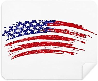 Ѕвезди и Ленти Се Наведнуваат Америка Знаме На Земјата Чистење Крпа За Чистење На Екранот 2 парчиња Велур Ткаенина