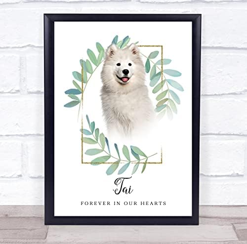 Белиот Самојед Милениче Куче Споменик Засекогаш Во Нашите Срца Персонализиран Подарок Печатење