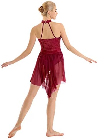 Фрибилно лирски женски зародни современи танцувачки фустани Полка точки со високи костуми за лизгање на балет со ниски здолништа