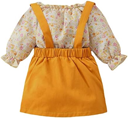 Gaoqi Toddler облека девојки долги 3M-3Y принцези цветни бебе два сета детски ракави ленти од врвни костуми за мали деца девојки печатени