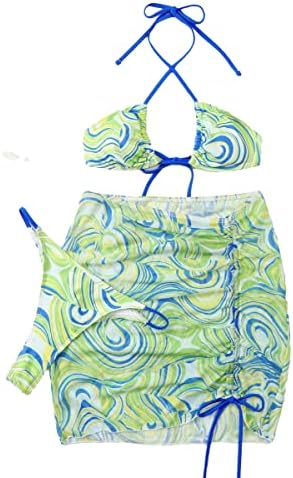 Nxxyeel женски костим за капење крстосници со бикини со врвот со дното на скутот сет со две парчиња костуми за капење на плажа за пливање