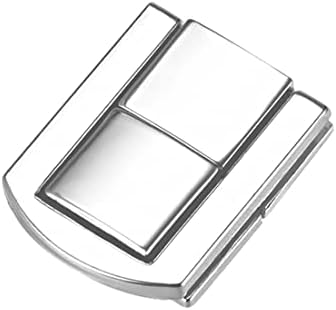 uxcell Toggle Catch Lock, 25mm Ретро Декоративен Сребрен Тон Hasp Со Завртки за Бравата На Багажникот за Багажникот за Куфер,