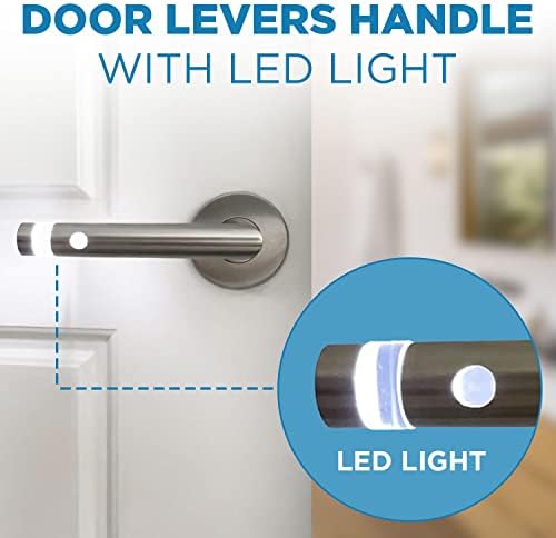 Не'рѓосувачки челик LED рачка на вратата - ЛЕР за активирање на движење, рачка на вратата, реверзибилна лева/десна рака, врати