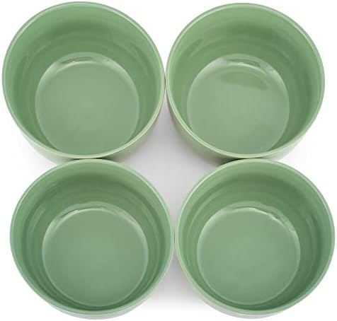 Elanze Designs Bistro Glossy Ceramic 6,5 инчи супи чинии сет од 4, Sage Green