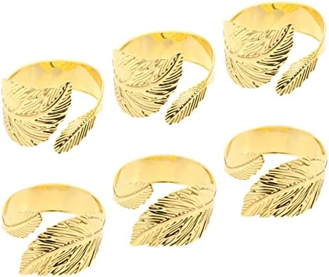 Амосфун 18 парчиња лисја од салфетка, држач за салфетка за маса за свадбени маса декор свадба декор забава за салфетка, држач за салфетка прстени за салфетка прстени