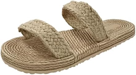 Гаоксин за жени девојки ленти влечки рамни чевли слама дното на влечки сандали сандали на плажа морнарица сина за жени
