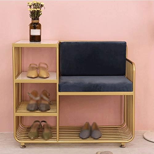 Квил Креативна клупа за чевли со 4 слоеви решетки за чевли за потпирачи за грб комбинирана столица за складирање на чевли за чевли