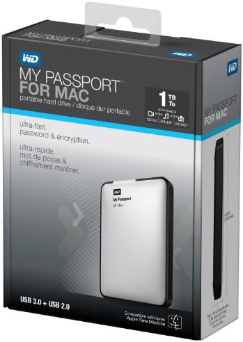 WD Мојот Пасош За Mac 1tb Пренослив Надворешен ХАРД Диск ЗА СКЛАДИРАЊЕ USB 3.0