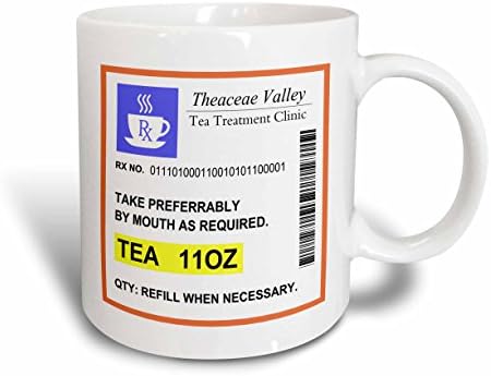 3drose mug_194450_1 Смешен рецепт за чај Хумористичен пропишан чаша чај шега лекови керамички кригла, 11-унца