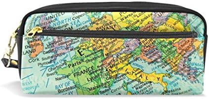 Мојата дневна гроздобер мапа на Европа за молив со молив, торбичка торбичка за торбичка за монети, козметичка торба за шминка