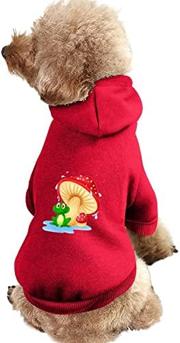 Печурка со облека за кучиња од жаба зимски дуксери за миленичиња меки и топли дуксери за кучиња за мали средни кучиња
