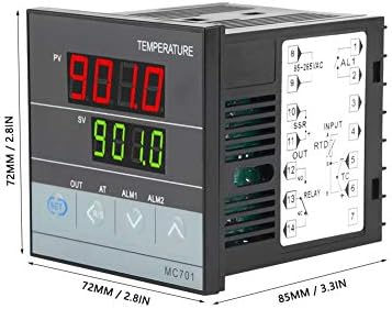Контролорот за дигитална температура за дигитална температура PID PID Fahrenheit и Ceterigade Thermostat 85 ~ 265V Вграден панел
