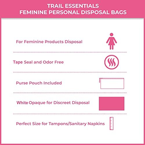 Трага најважни работи за женски лични торби за заптивки- 100 бели непроaирни вреќи за заптивки за санитарно отстранување, дискретно отстранување
