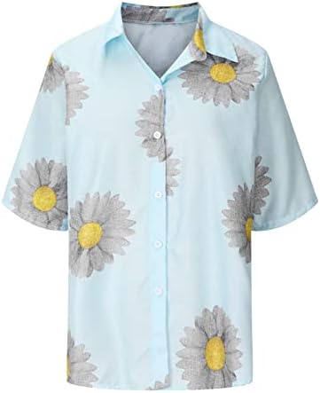 Врвна маица за дами есен летен краток ракав 2023 облека трендовски копче надолу до графички салон ти 2а 2а